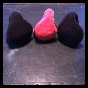 Black & Coral Earwarmers
