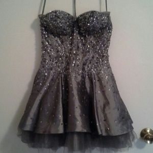Gray Sequined Formal/Prom Dress SZ XS