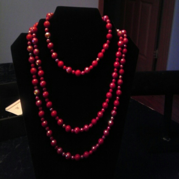 Cranberry red necklace