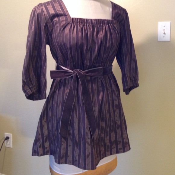 Bundle Square neck  empirewaist brown top & Levis