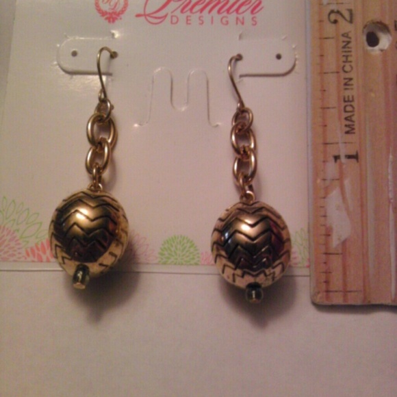Gold chevron fishhook earrings