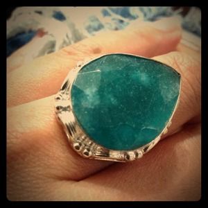 Emerald Stone Ring - Sterling Silver
