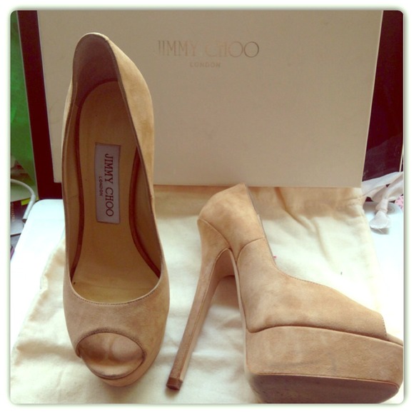 Jimmy Choo Shoes - Jimmy Choo Nude Suede Vibe 36