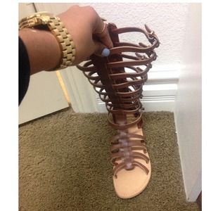 Awesome high brown gladiator sandals!