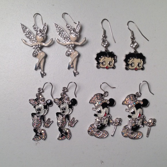 Disney earrings- set of 4