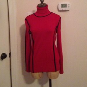 Red & Black Turtleneck Sweater