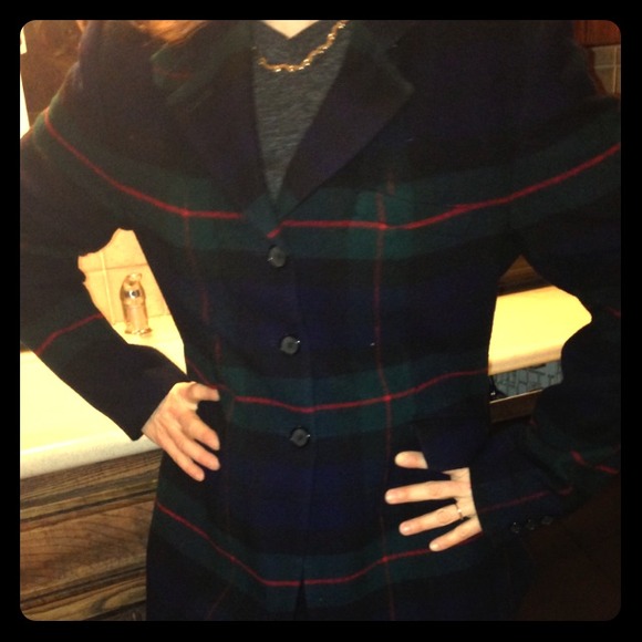 Designer DKNY plad jacket