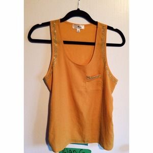 ✖️SWAPED✖️ Orangey/Yellow Bedazzled Tank