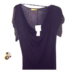 Charcoal studded top