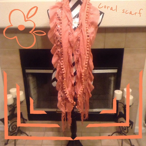 💁BEAUTIFUL!! Coral knit scarf!! 💁LAST CHANCE!!!!