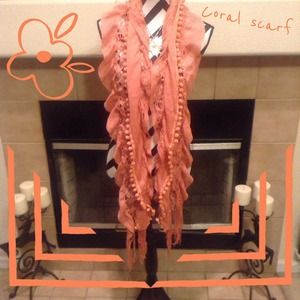 💁BEAUTIFUL!! Coral knit scarf!! 💁LAST CHANCE!!!!