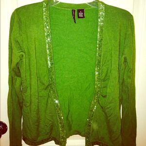 Spring green cardigan with sequin detailing