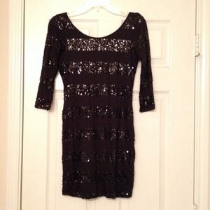 Short black sequined party dress!