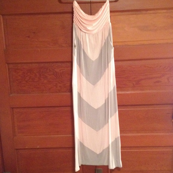 Coveted Clothing Dresses & Skirts - Soft pink and grey chevron maxi SIZE: small