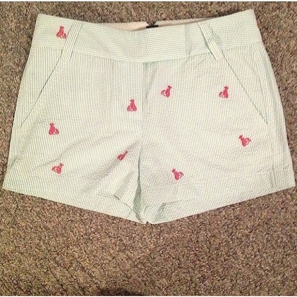 Sold on IG- J Crew Seersucker Lobster Shorts - Picture 1 of 1