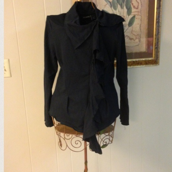 Black ruffle jacket
