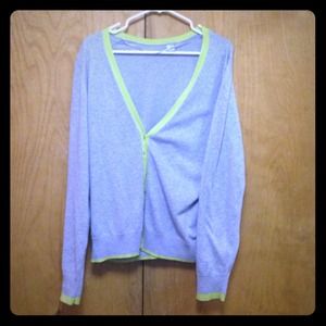 Gray with yellow lining cardigan