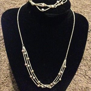 10k gold necklace & bracelet set