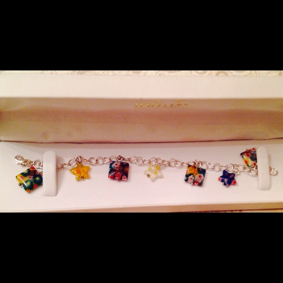 925 hallmarked SS colorful charm bracelet