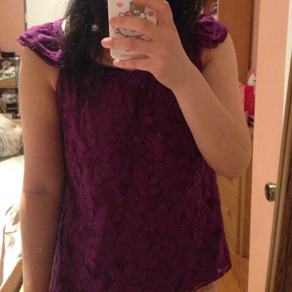 Max studio purple lace blouse