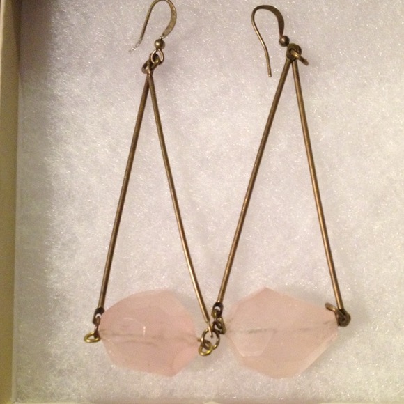Handmade rose quartz earrings