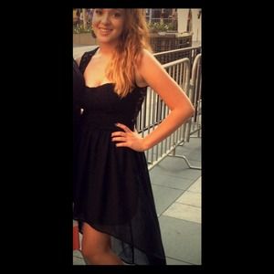Black high low dress