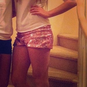 All sequins pink shorts