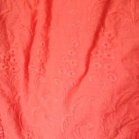 🚫SOLD🚫Coral Embroidery/Stripe Swing Top - Picture 2 of 4