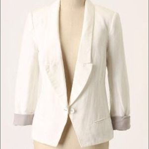 Anthropologie White Tie Blazer