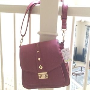 JustFab Faux leather purple gold shoulder bag