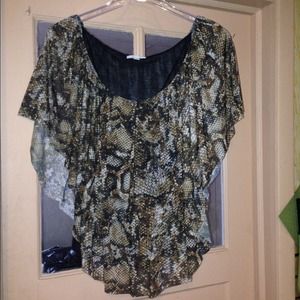 Snakeskin NY&Co top bundled w/tanks & ak scarf