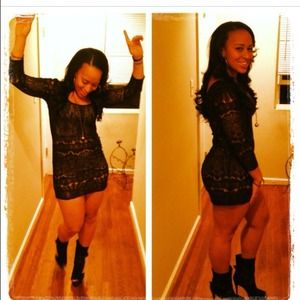 H&M black lace dress