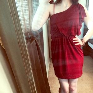 *Sold* Maroon One Shoulder Dress