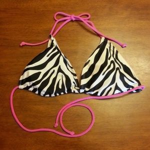 Zebra Print Bikini Top - Size Juniors Large