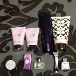 Coach and Channel lotions and perfumes.