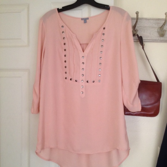 Blush colored blouse with studs