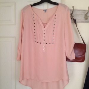Blush colored blouse with studs
