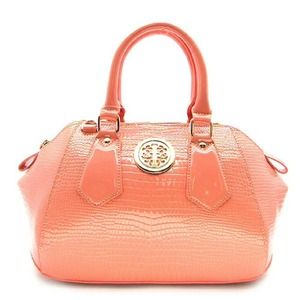 Patent Satchel in Peach