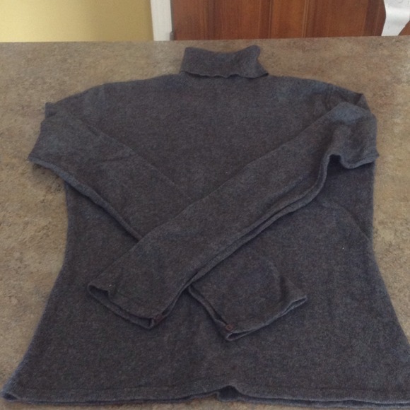 Charcoal silk and angora turtleneck sweater - Picture 1 of 1