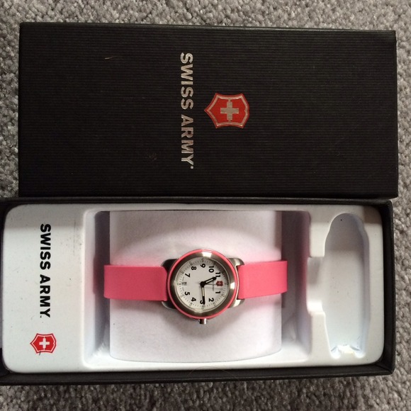 swiss army, thin, pink watch