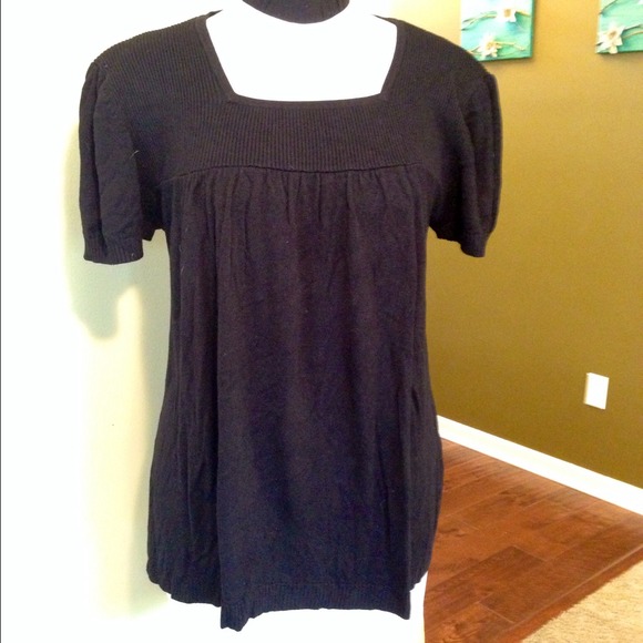 Bundle: MU, blue peasant & black sweater tops