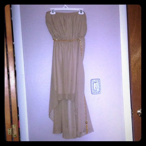 Tan high to low dress