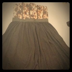 Strapless lace dress