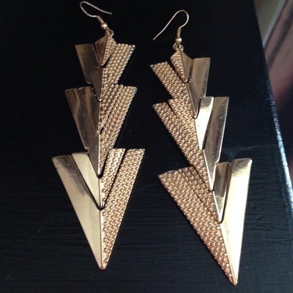 Tribal gold earrings