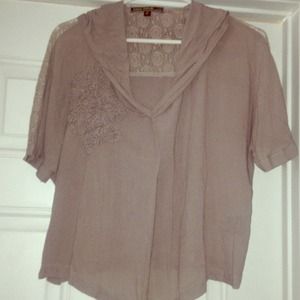 Lightweight gray hooded top