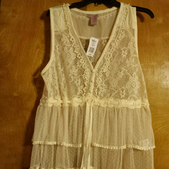 Lace tie tank