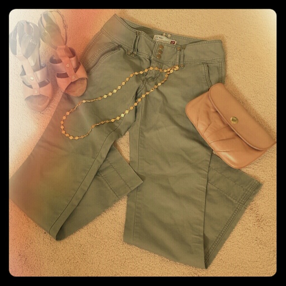 Old Navy Army Green pants with brass hardware