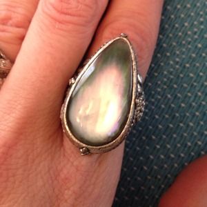 Lucky Brand silver and mother of pearl ring
