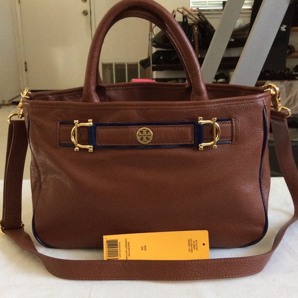 Authentic Tory Burch Tan Brown Horsebit Satchel - Picture 1 of 4