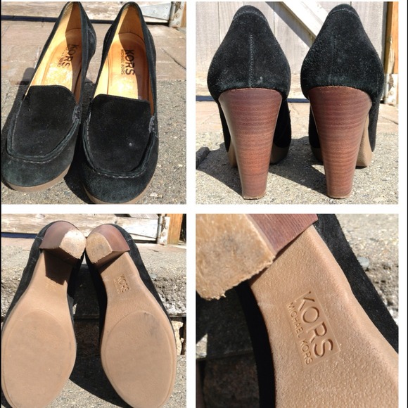 MICHAEL KORS BLACK SUEDE LOAFER PUMP - Picture 3 of 3